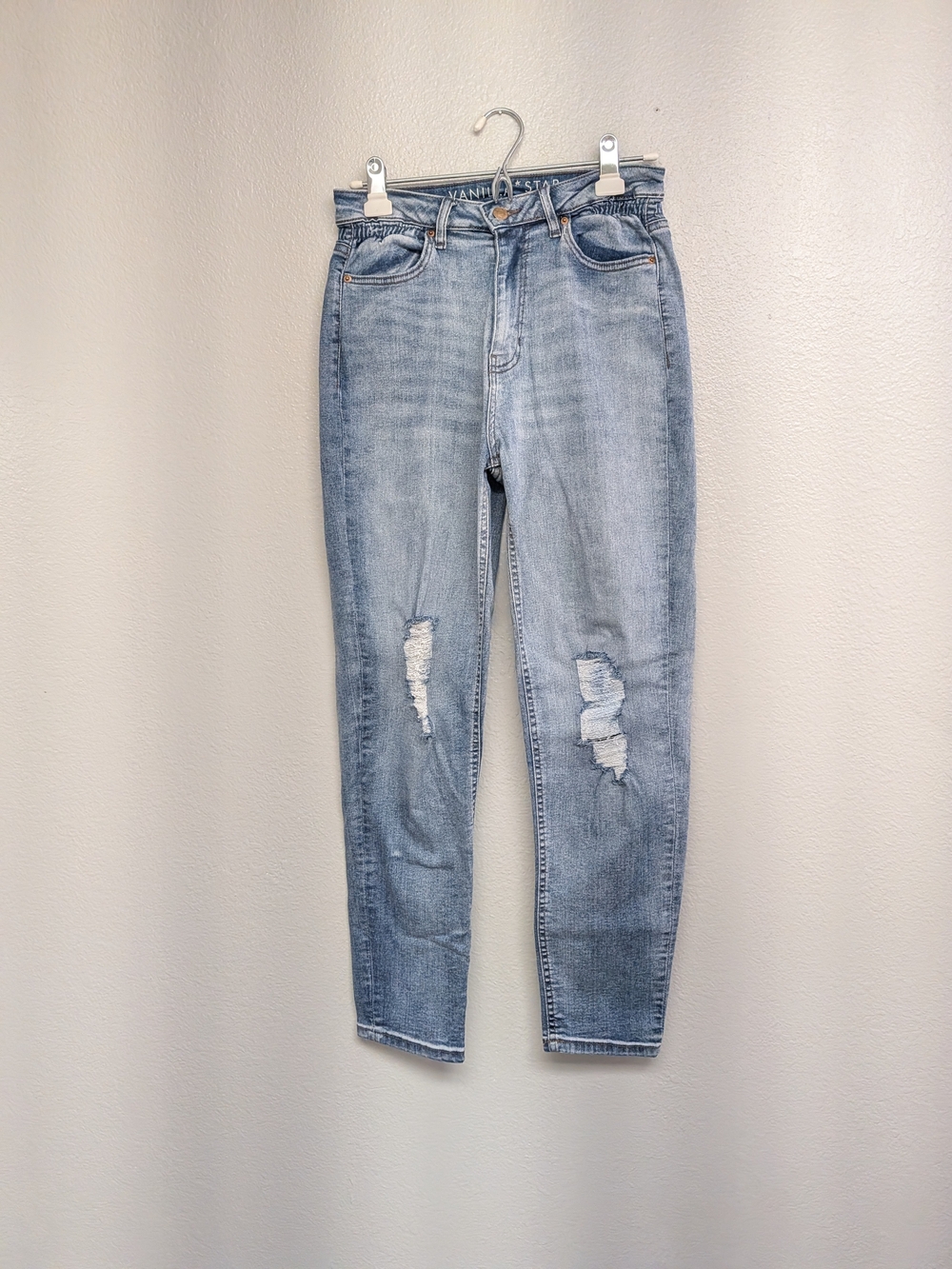 Vanilla Star Light Blue Skinny Jeans with Knee Rips